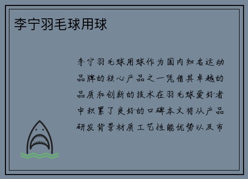 李宁羽毛球用球
